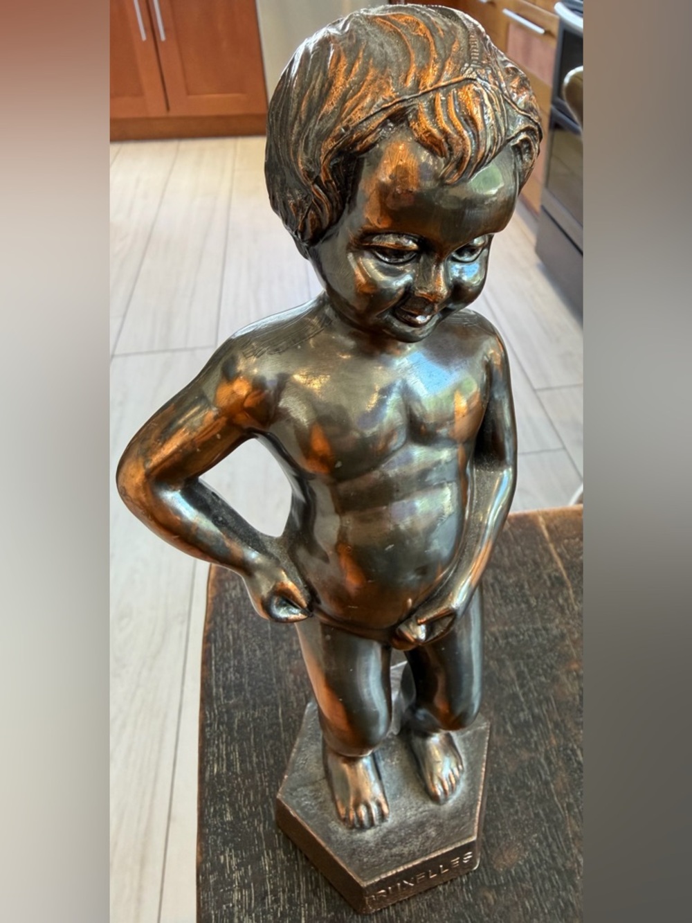 Bruxelles Bronze-Finish Boy Sculpture Figurine